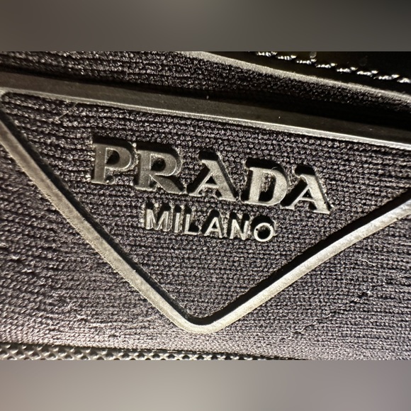 PRADA Men's Allacciate Rush Triangle Logo Knit Sneakers - Picture 12 of 17